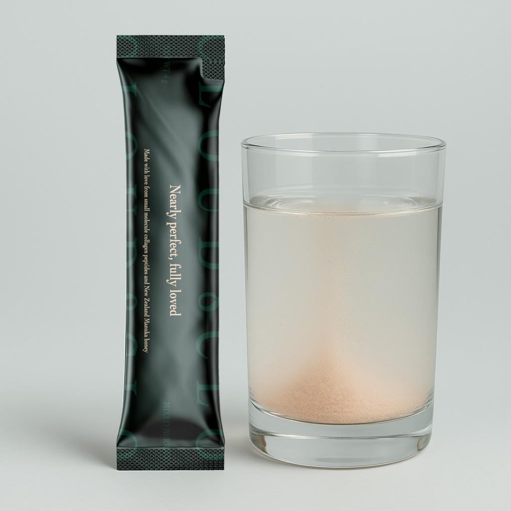 What Cloud8 French Collagen drink looks like in a glass. Take daily