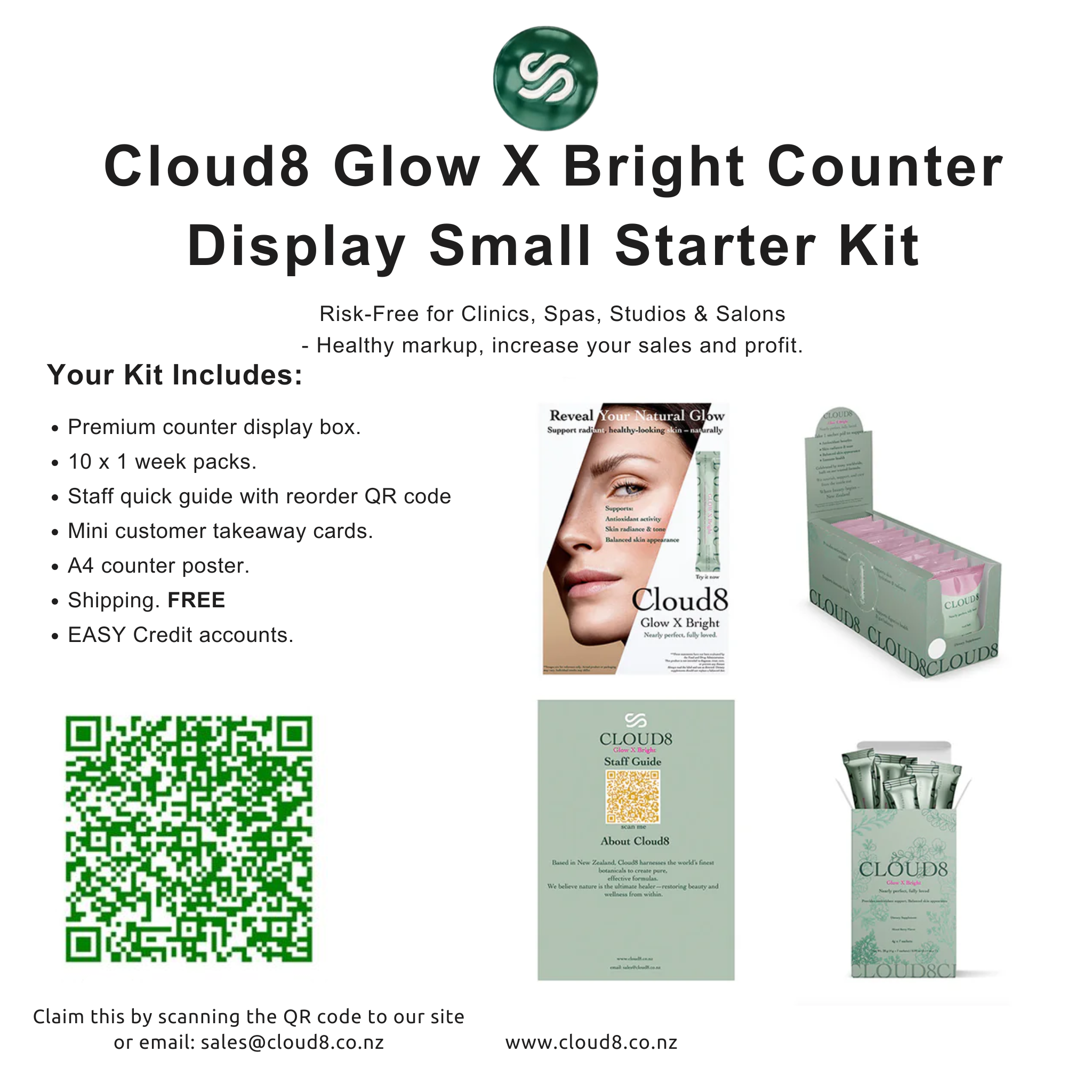 Retail Starter SMALL 10 x 1 week Pack CLOUD8 Glow X Bright