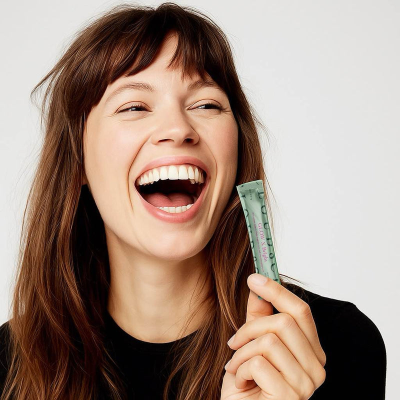 Cloud8 GLOW X Bright Anti-oxidant Support Collagen, 30 sachet box, NZ-made, enhances skin brightness and fights oxidative stress