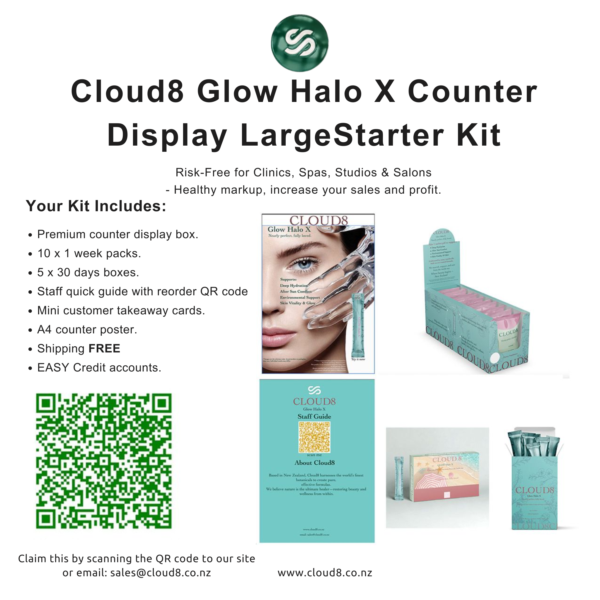 Retail Starter LARGE 10 x 1 week Pack + 5 x 30 day box - CLOUD8 Glow Halo X
