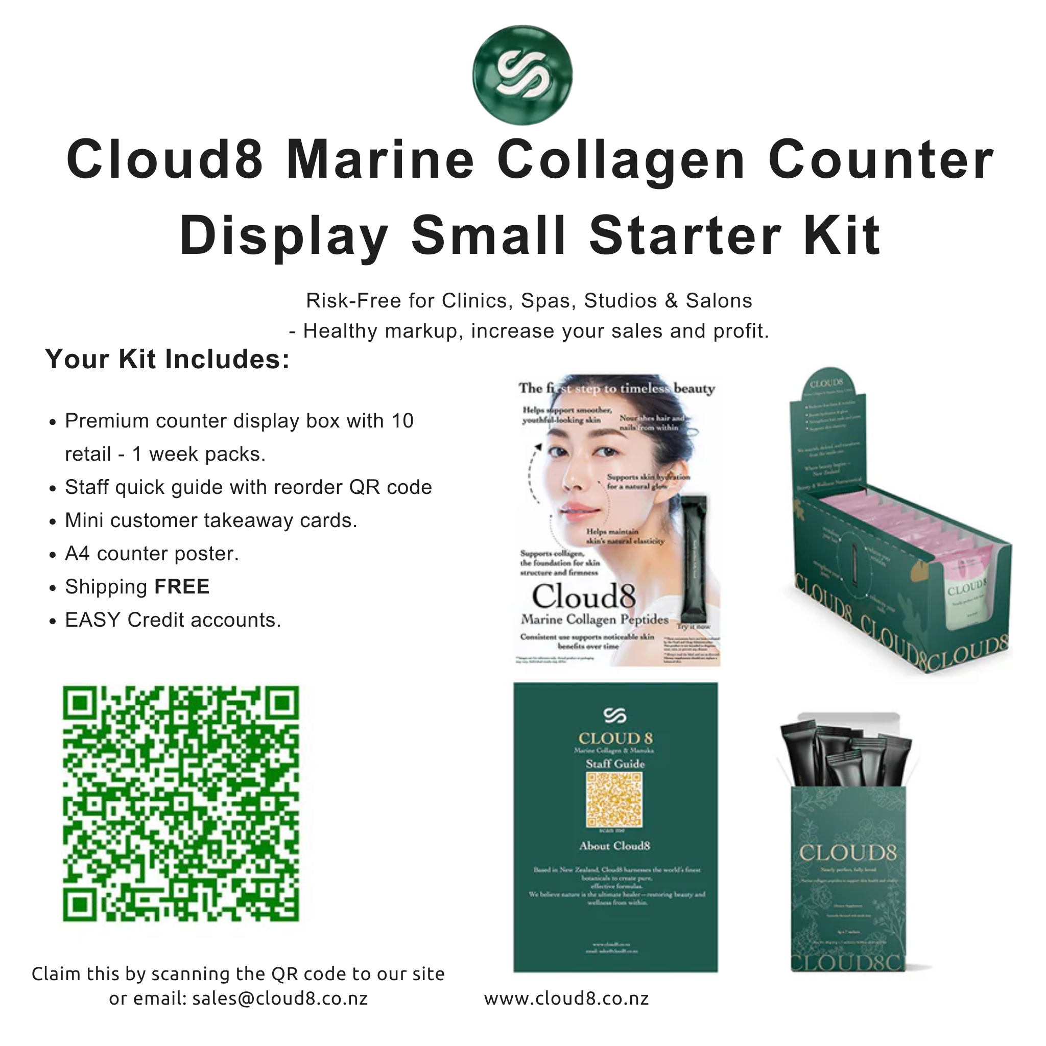Retail Starter SMALL 10 - 1 week Pack - CLOUD8 Marine Collagen
